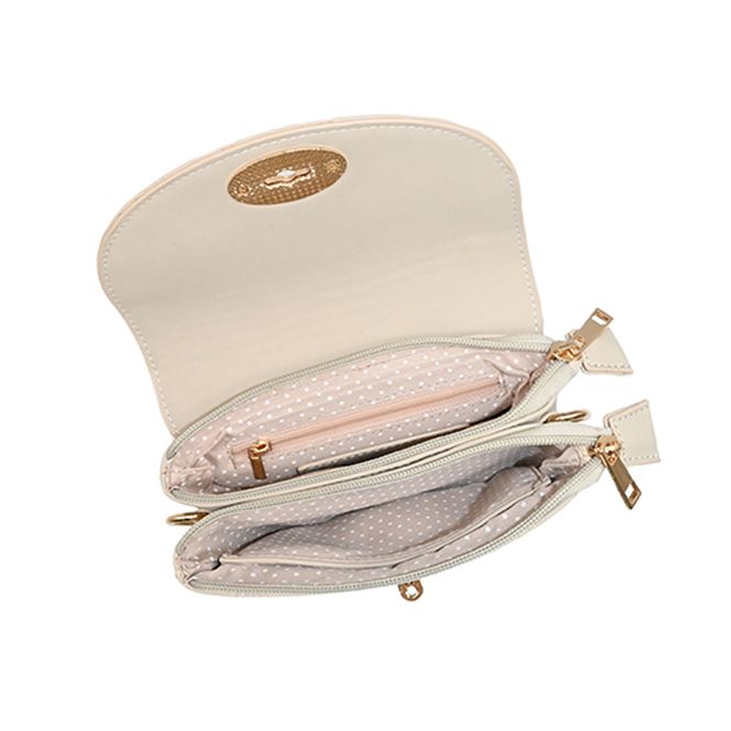 Huvudbild DANIELLE clutch ljus beige med präglat mönster