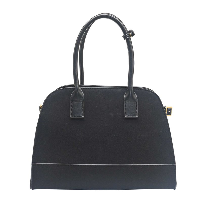 KINE bowler bag i imitert semsket skinn svart