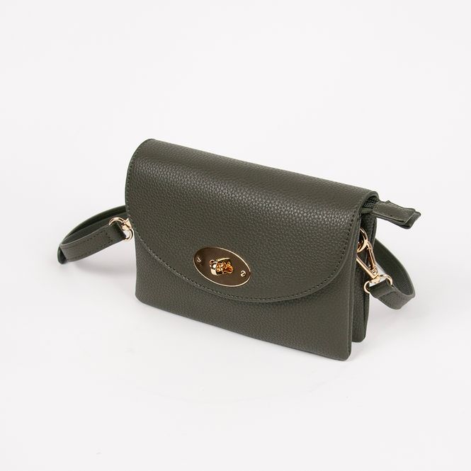 Huvudbild DANIELLE clutch militärgrön i imiterat skinn