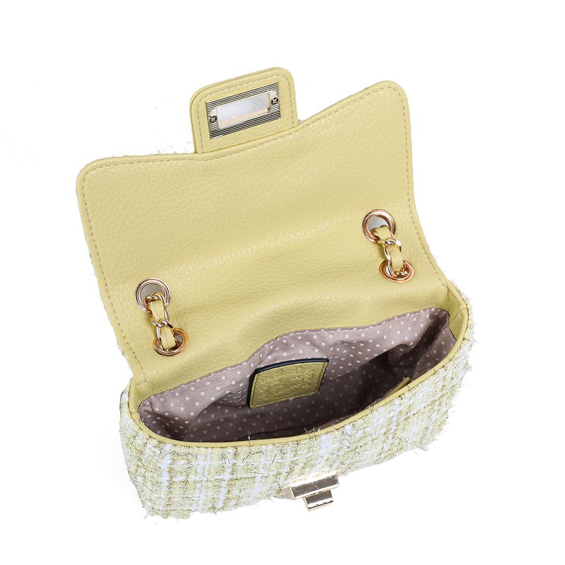 EVITA Liten clutch med kedja - Ljusgul