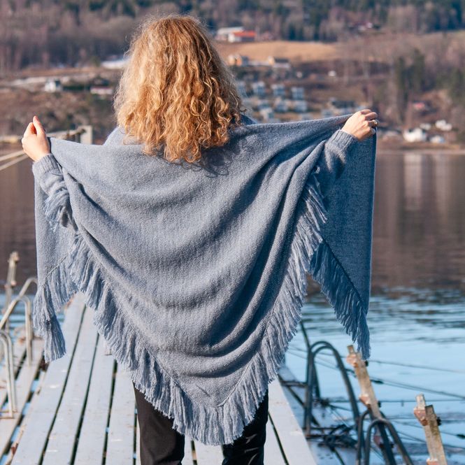 Hovedbilde Sjal i mohairmix - jeansblå