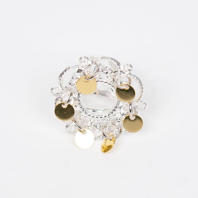 Huvudbild Scarf ring sölja guldfärgad - liten scarvesmycke ...