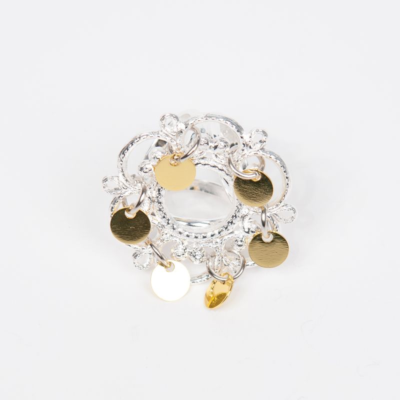 Scarf ring sölja guldfärgad - liten scarvesmycke 3 cm