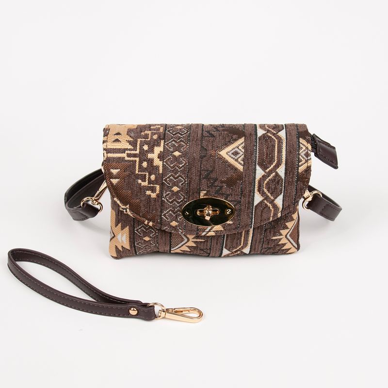 DANIELLE clutch med inka-mönster - brun