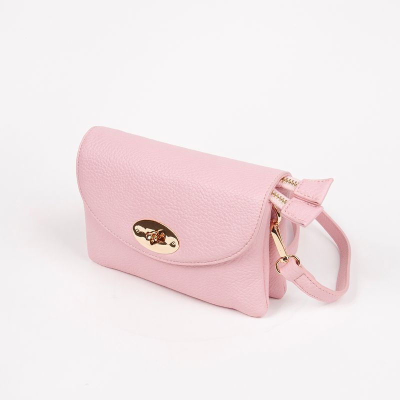 DANIELLE clutch lys rosa i imitert skinn