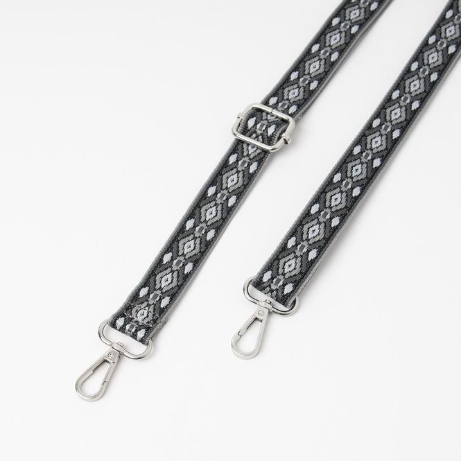 Huvudbild Smal axelrem grå - justerbar mönstrad väska rem ...