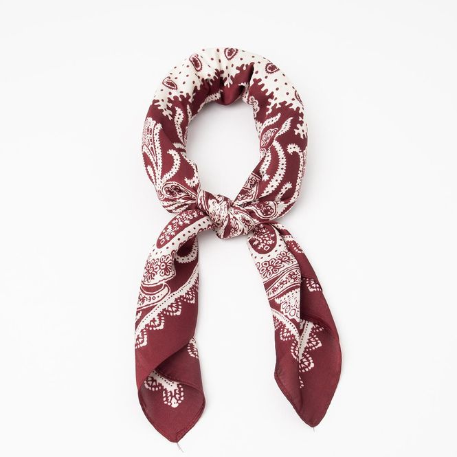 Huvudbild Liten scarf burgunder med paisley och blommor - ...