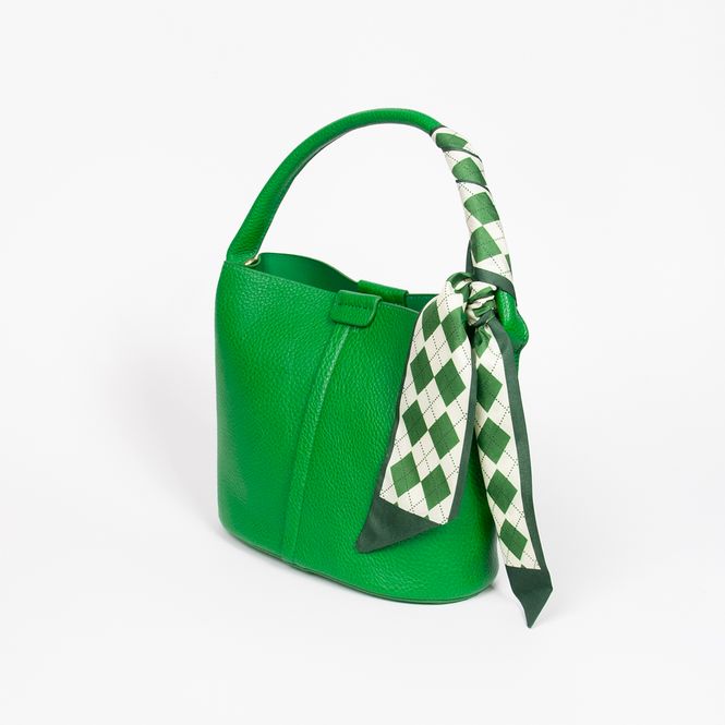 Huvudbild Ibelin liten bucketbag - grön - feminin väska med ...