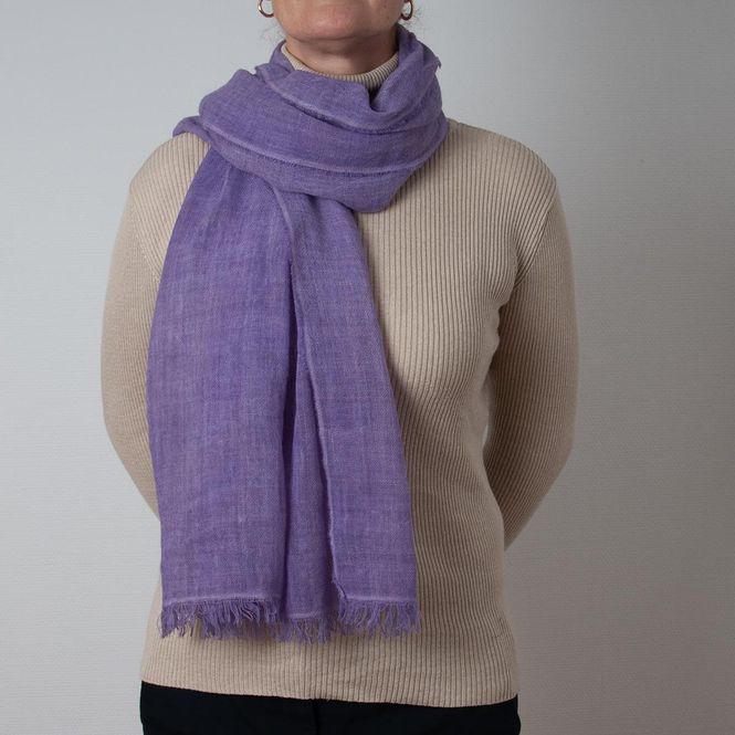 Huvudbild Ull/viskos vävd sjal - lavendel