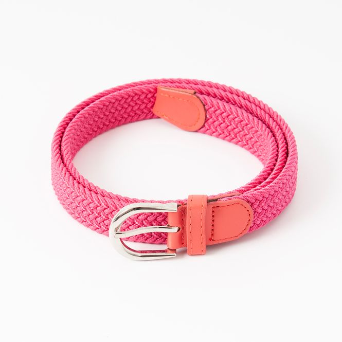 Huvudbild Smalt resårbälte, silver - rosa