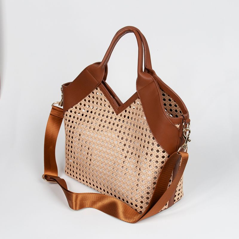 Inez shopper - cognac - rymlig och lätt väska