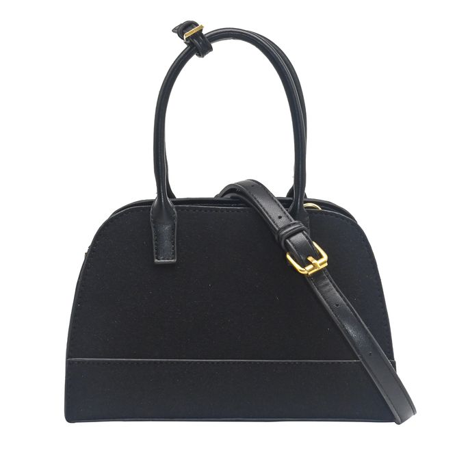Huvudbild KITTY liten bowler bag i imiterad mocka svart