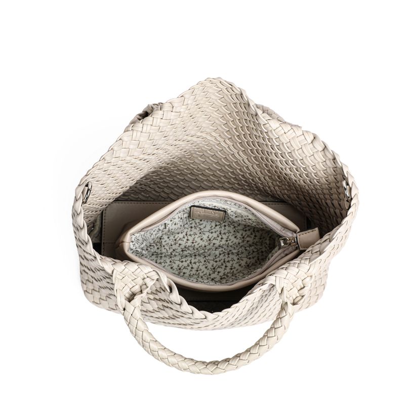 BILLIE flettet håndveske - beige