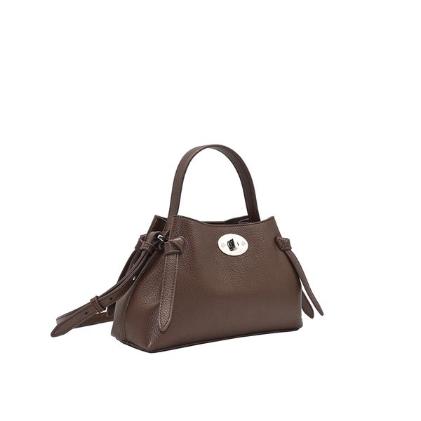 Huvudbild Hermine Brun väska i imitationsskinn med vridlås ...