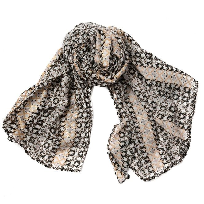 Huvudbild Länktryckt halsduk med guldfolie - svart