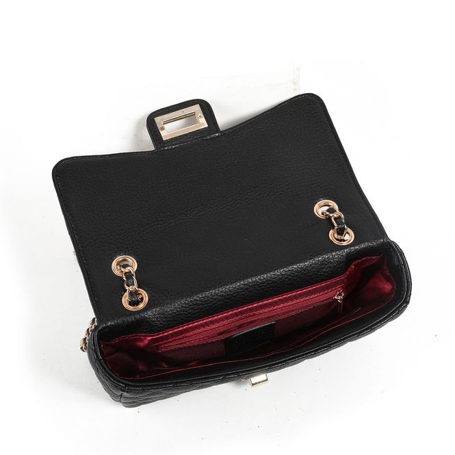 Huvudbild Daisy clutch svart med quiltat mönster