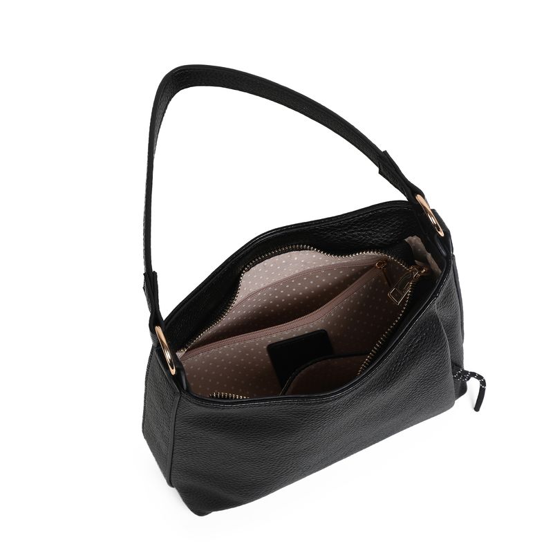 Himalaya soft bag svart - mjuk väska i imitationsskinn med guldfärgade detaljer