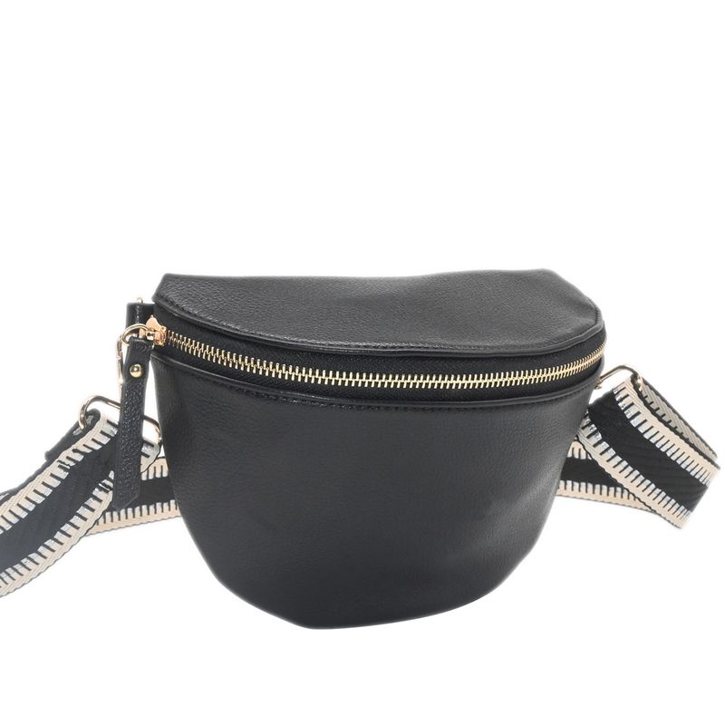 PEPPER bumbag  med mönstrad rem - svart