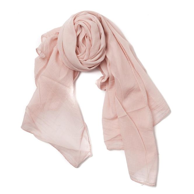 Huvudbild Enfärgad halsduk i silke och bomull - ljus rosa