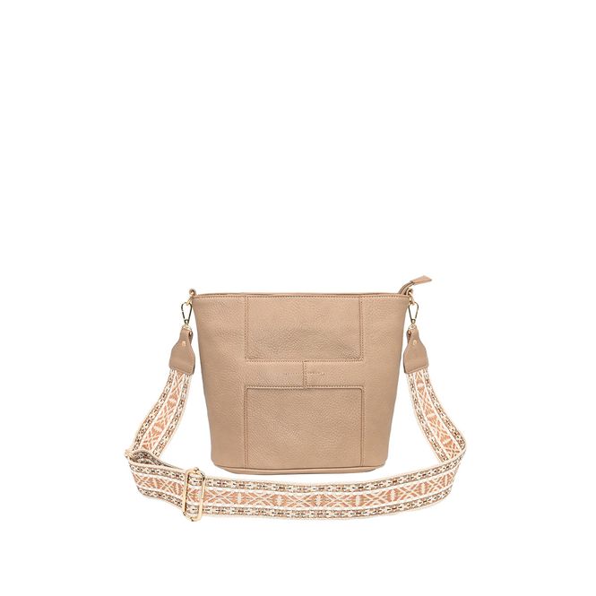 Huvudbild Iria crossbag med mönstrad rem - beige