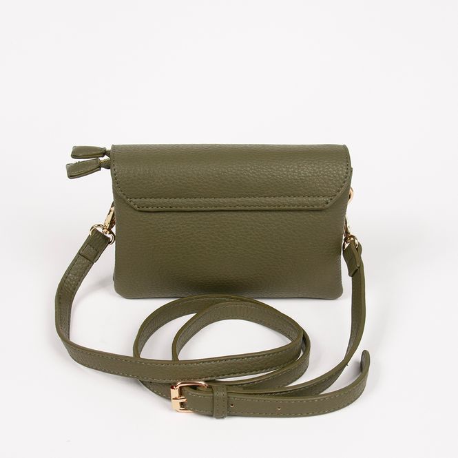 Huvudbild DANIELLE clutch olivgrön i imiterat skinn