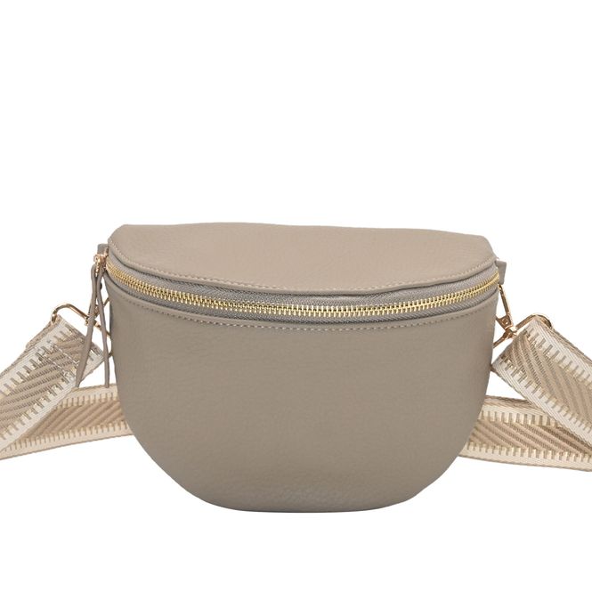 Huvudbild PEPPER bumbag  med mönstrad rem - beige