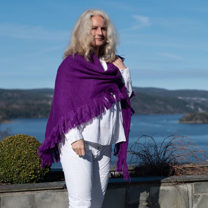 Huvudbild Sjal i mohairmix - lila