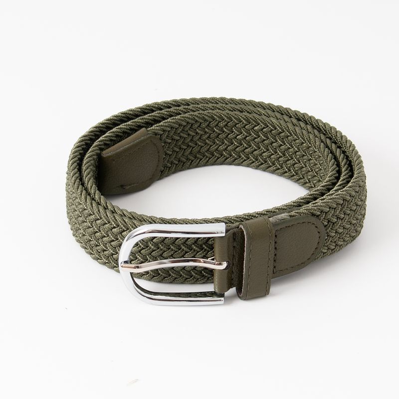 Strikkbelte, sølv - army