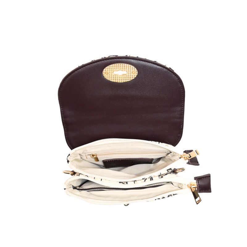 DANIELLE clutch med inka-mønster - beige