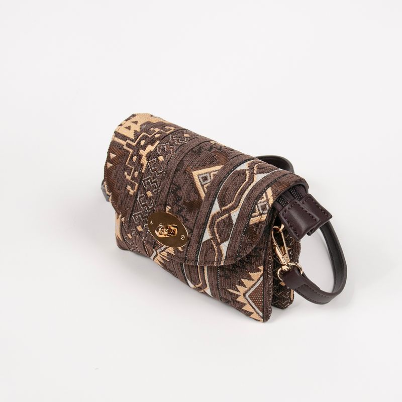 DANIELLE clutch med inka-mönster - brun