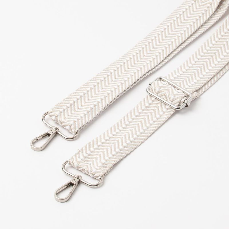 Randig axelrem - ljus beige