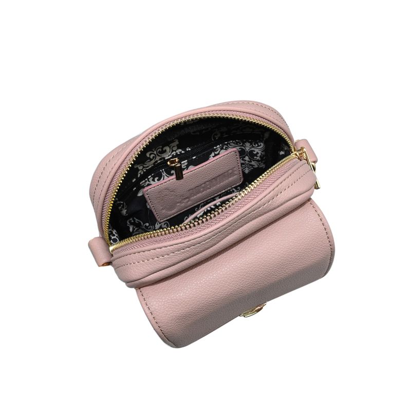  IDA city-väska med mönstrad rem - puderrosa