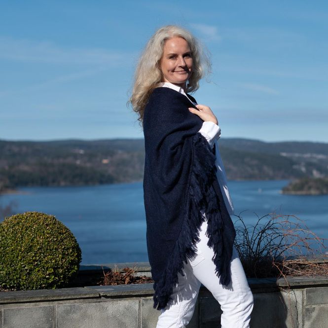 Hovedbilde Sjal i mohairmix - marine