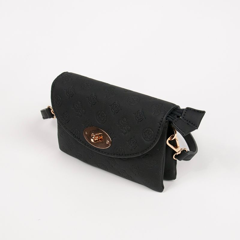 DANIELLE clutch svart med preget mønster