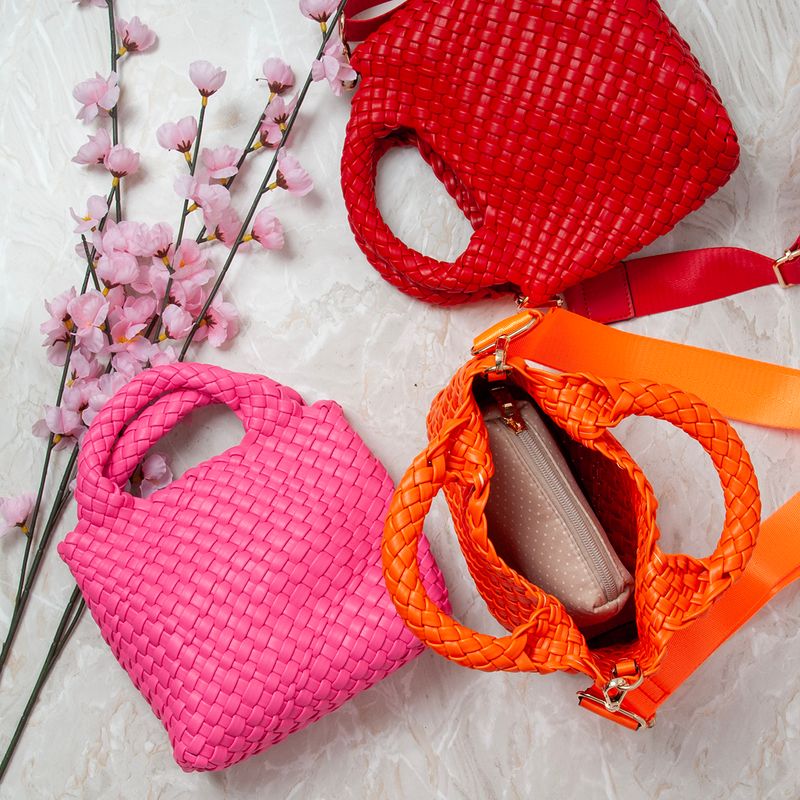 EDDA flätad miniväska - orange