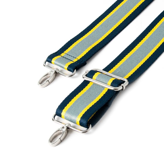 Huvudbild Randig axelrem - marin/gul