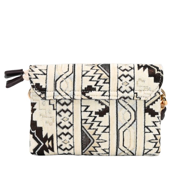 DANIELLE clutch med inka-mønster - beige