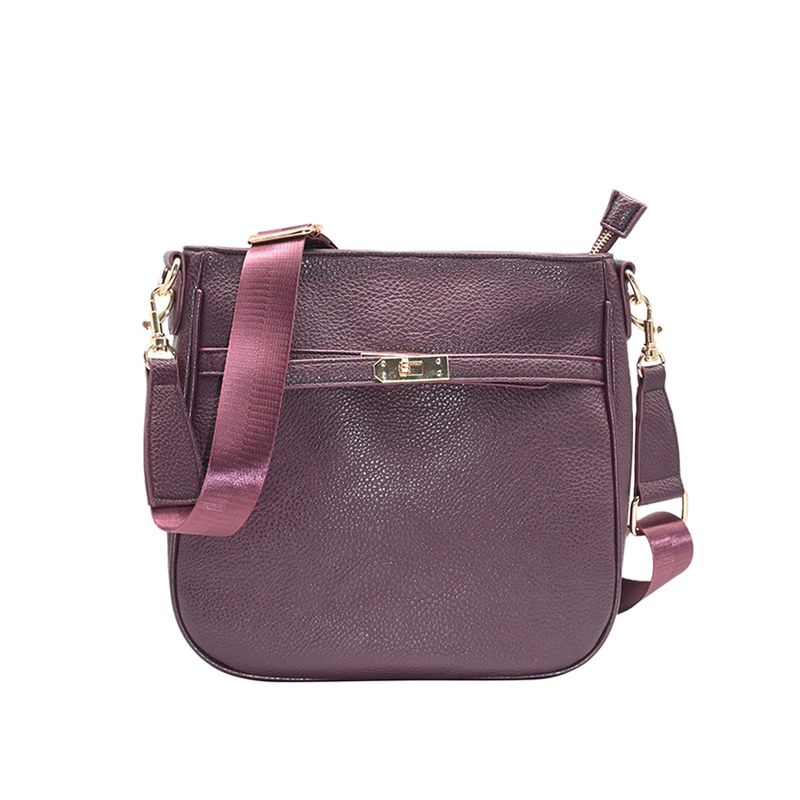 Helene väska burgunder - axelväska i imitationsskinn med guldfärgade detaljer