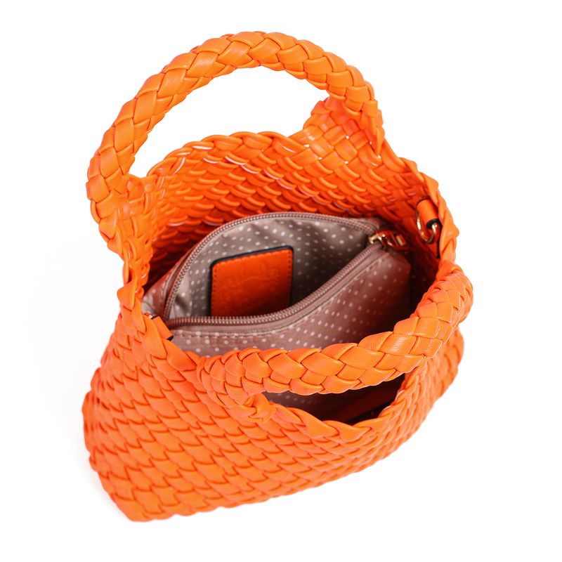EDDA flätad miniväska - orange