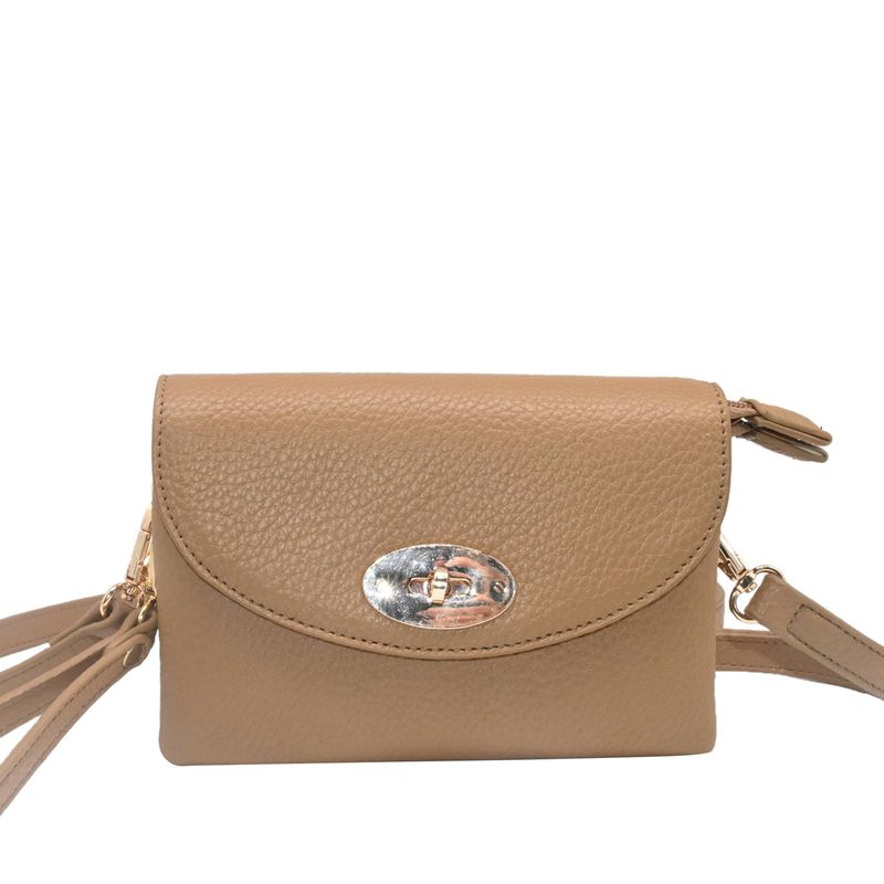 DANIELLE clutch cognac i imitert skinn