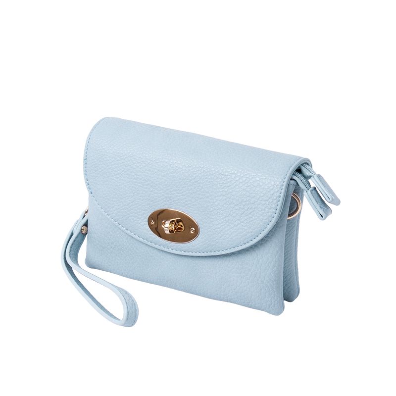 DANIELLE clutch blå pastel i imitert skinn