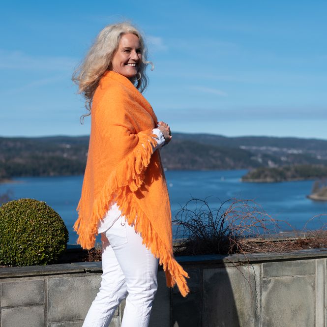 Huvudbild Sjal i mohairmix - peach