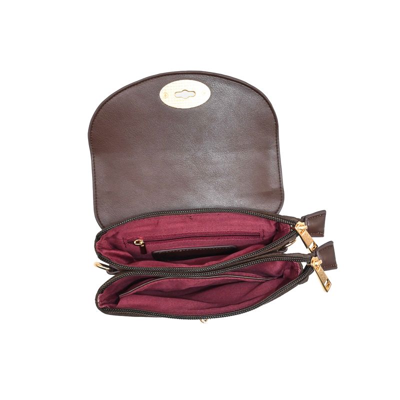 DANIELLE clutch med semsket look - brun