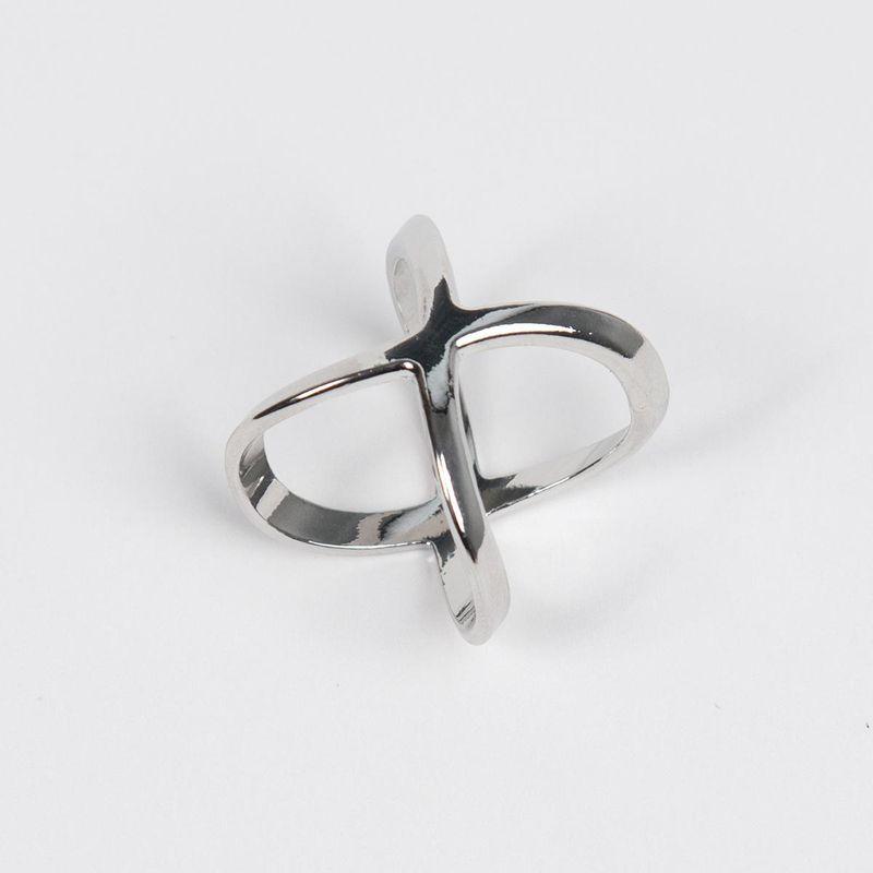 Stor halsduksring enkel X - silver