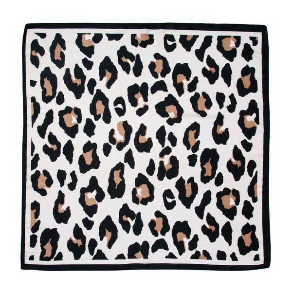 Huvudbild Liten scarf med djurmönster - Svart, vit, brun - ...