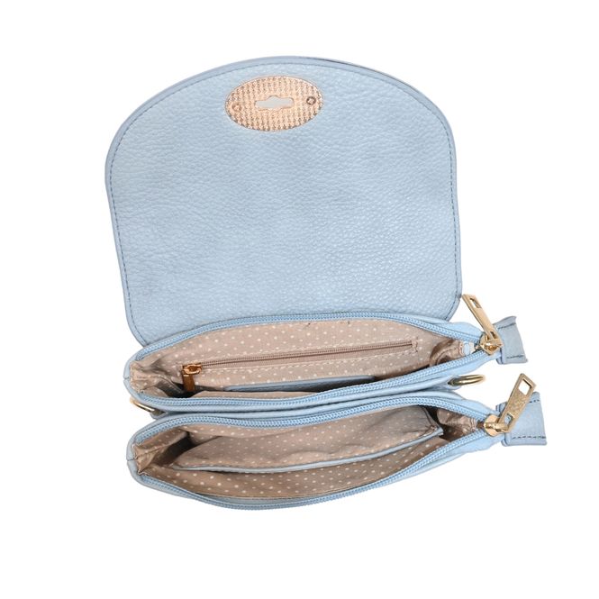 Huvudbild DANIELLE clutch blå pastell i imiterat skinn