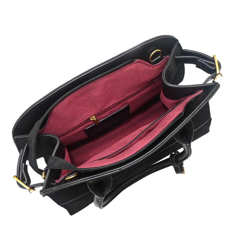 KINE bowler bag i imitert semsket skinn svart