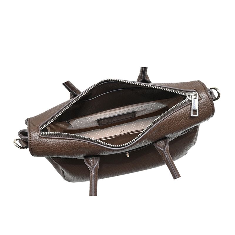 Havanna liten shopper silver - brun väska i imitationsskinn